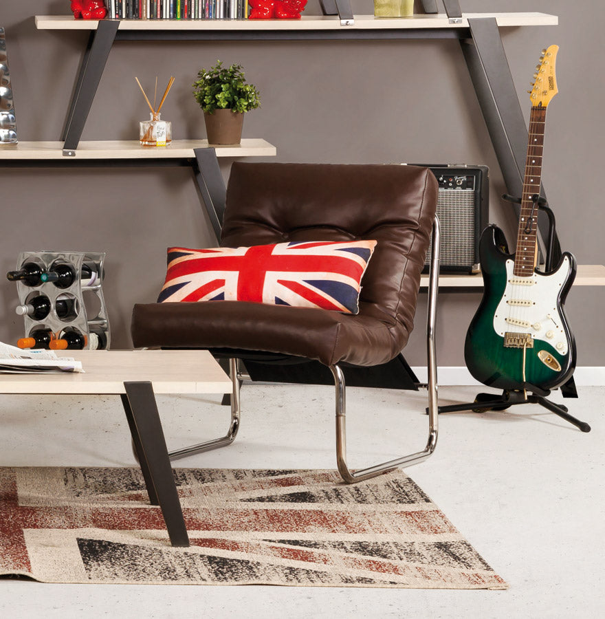Fauteuil BOUDOIR - bruin - kunstleer