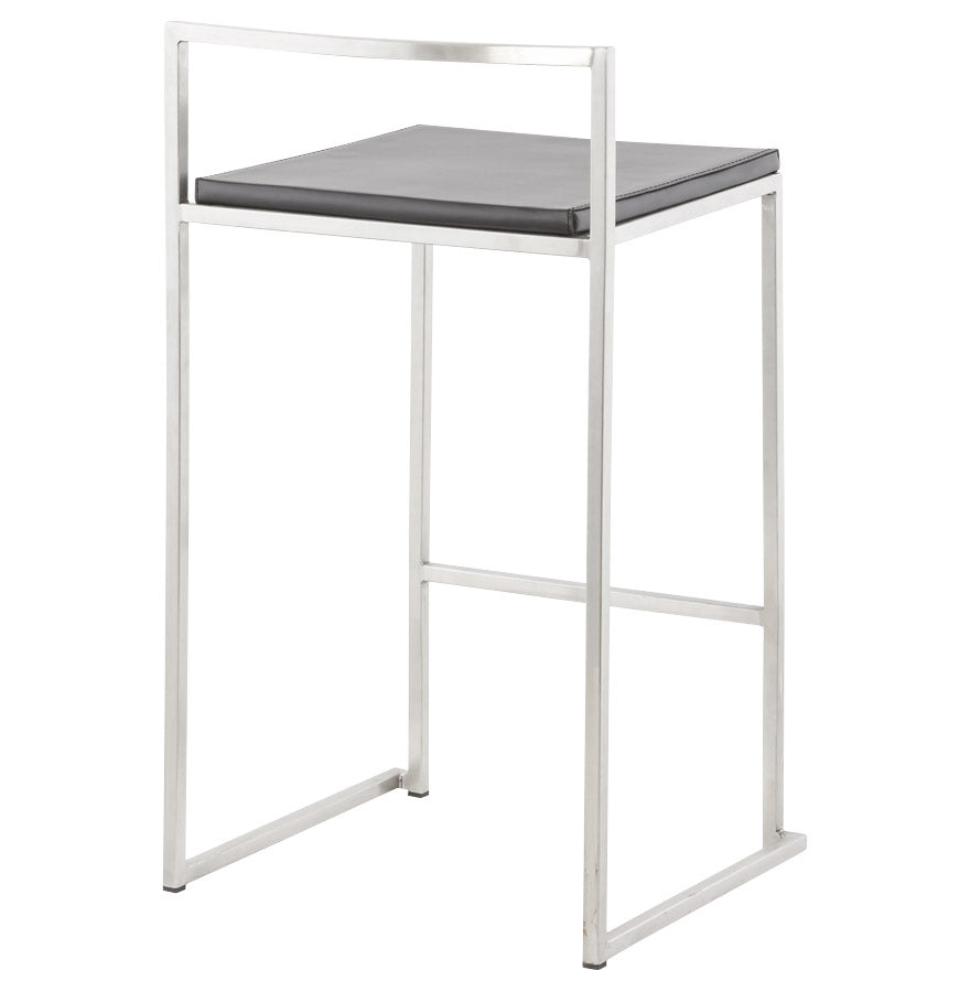 METO bar stool - black - imitation leather