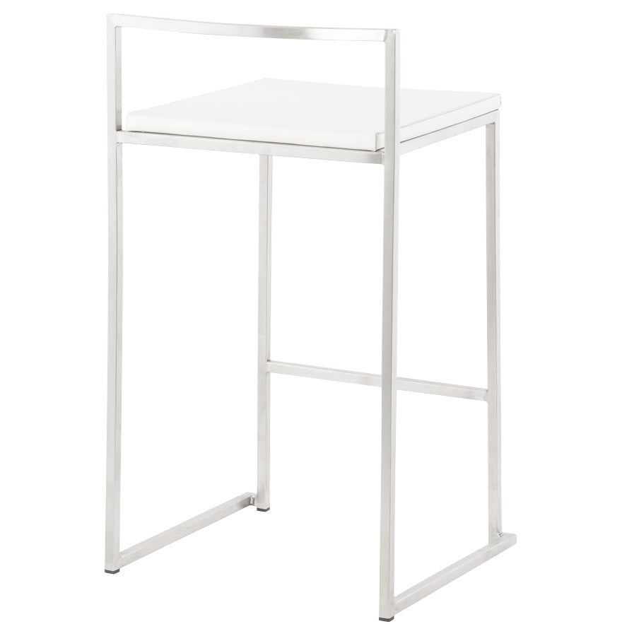 METO bar stool - white - imitation leather