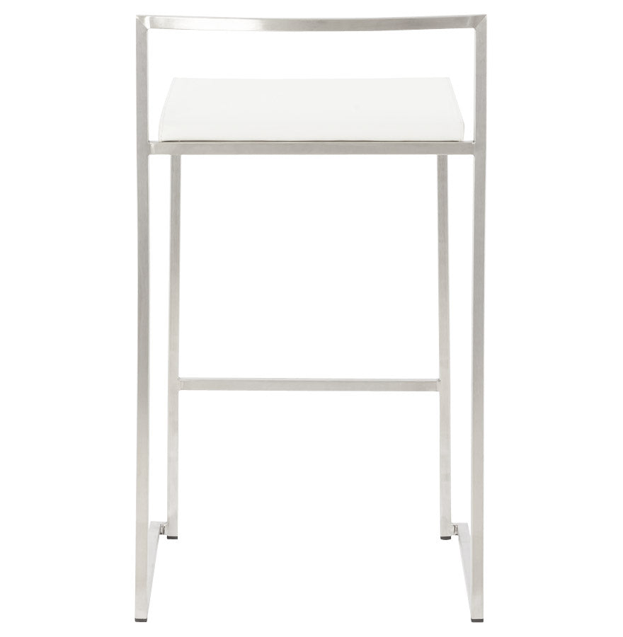METO bar stool - white - imitation leather