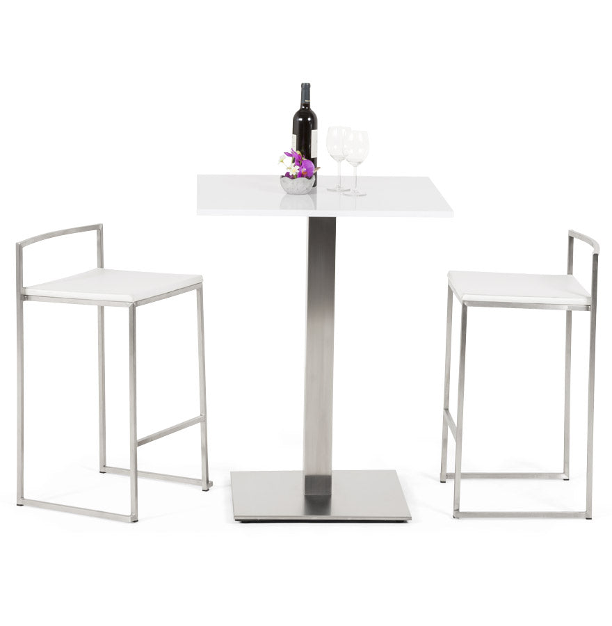 METO bar stool - white - imitation leather