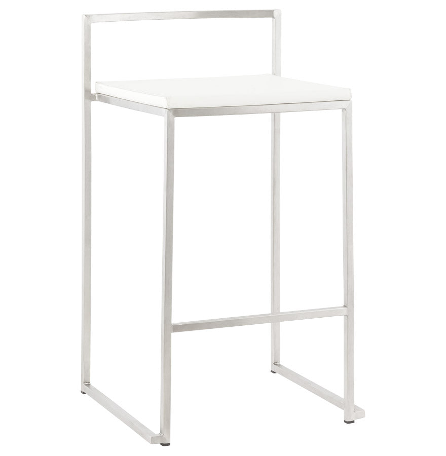 METO bar stool - white - imitation leather