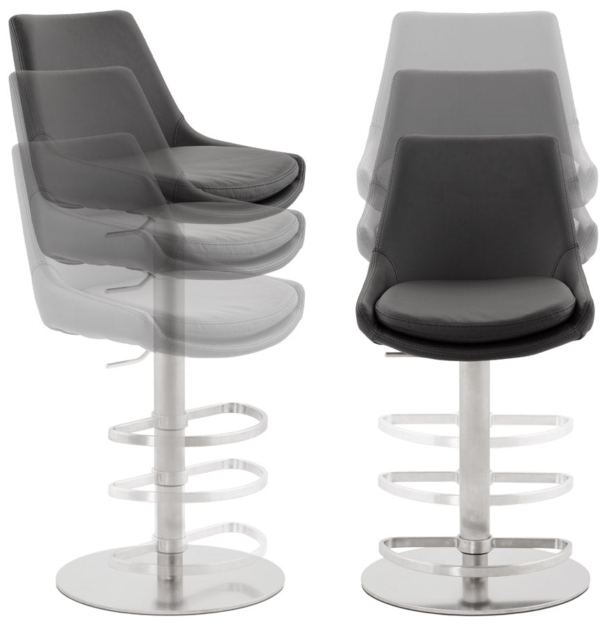 Bar stool KARU - black - imitation leather