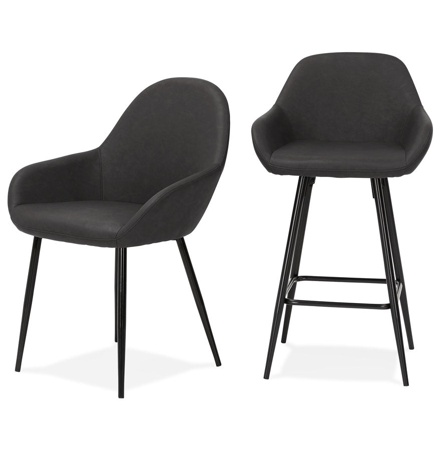 Barhocker KLAP MINI - Dunkelgrau - Kunstleder