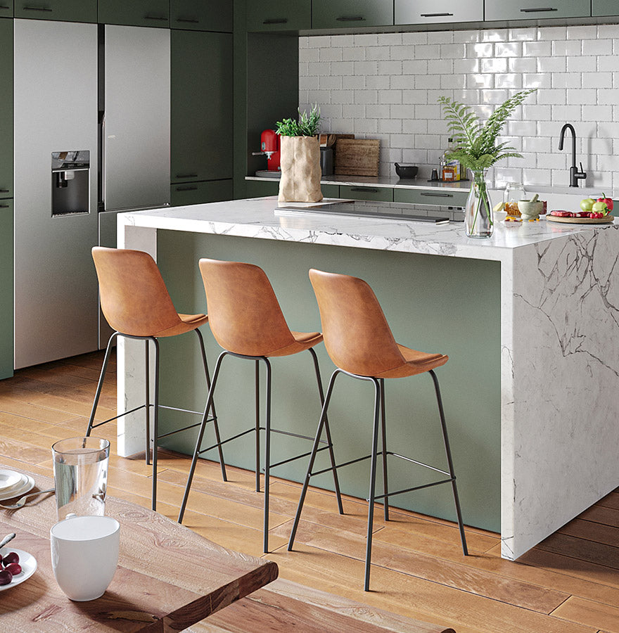Barhocker WATSON MINI - braun - Kunstleder