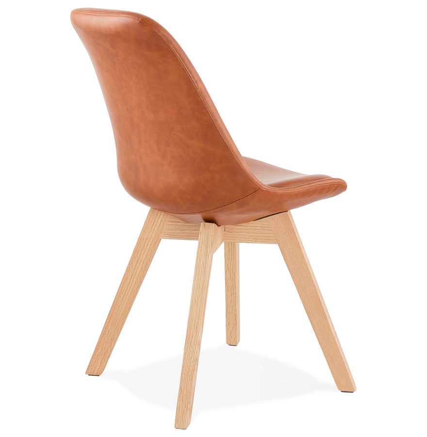 Chair MANITOBA - brown - imitation leather