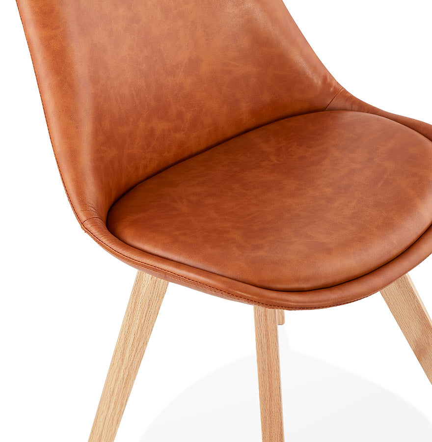 Chair MANITOBA - brown - imitation leather