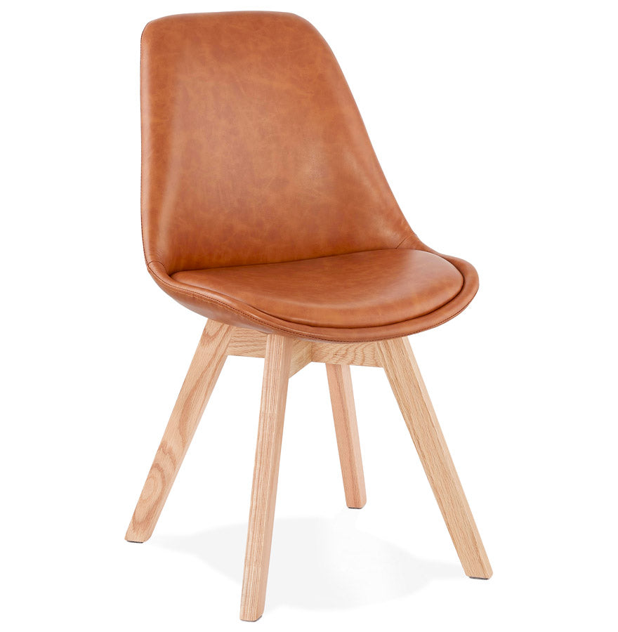 Chair MANITOBA - brown - imitation leather