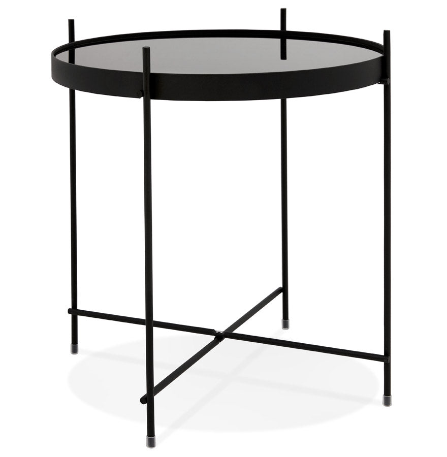 Bijzettafel ESPEJO MINI - zwart - glas