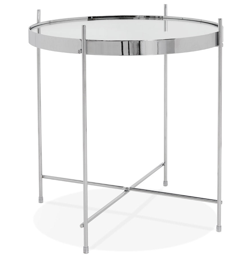 Bijzettafel ESPEJO MINI- chrome - glas
