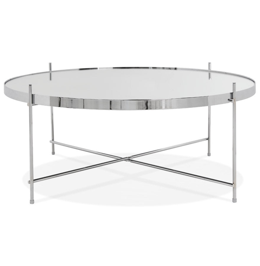 Salon- en/of bijzettafel ESPEJO BIG - chroom - glas
