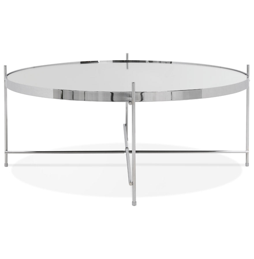 Salon- en/of bijzettafel ESPEJO BIG - chroom - glas