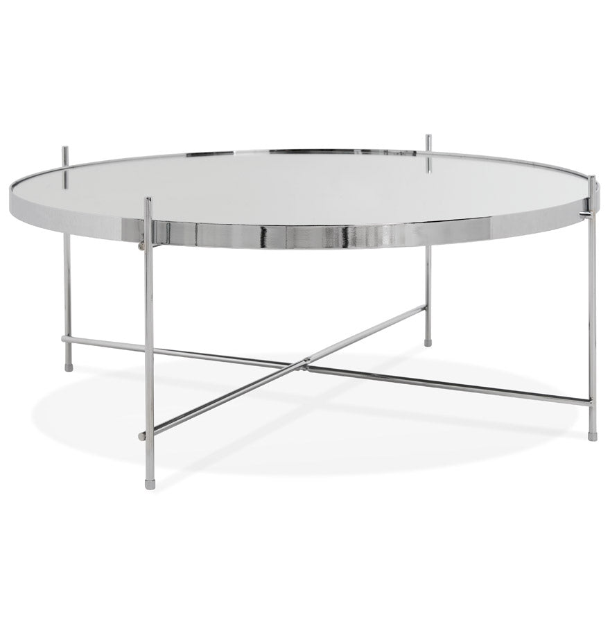 Salon- en/of bijzettafel ESPEJO BIG - chroom - glas