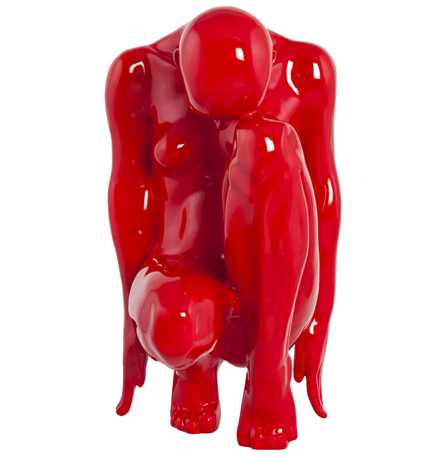 Beeld denkende vrouw - rood - glasvezel versterkt kunststof