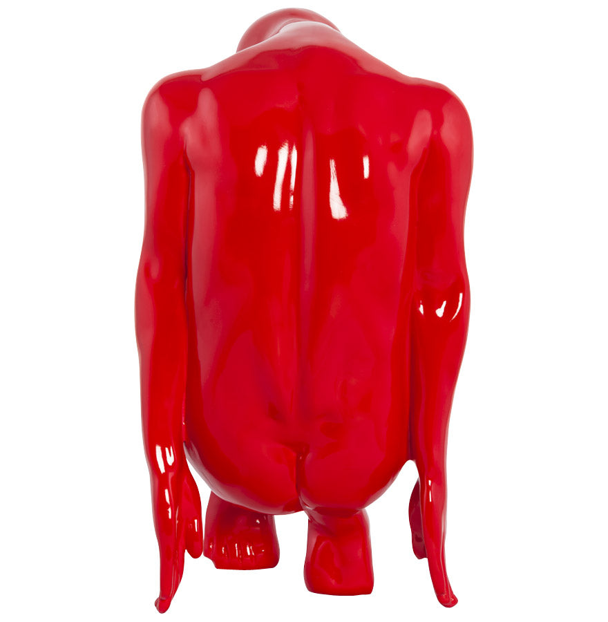 Beeld denkende vrouw - rood - glasvezel versterkt kunststof