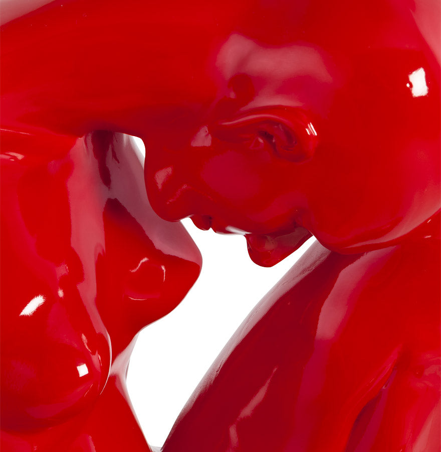 Beeld denkende vrouw - rood - glasvezel versterkt kunststof
