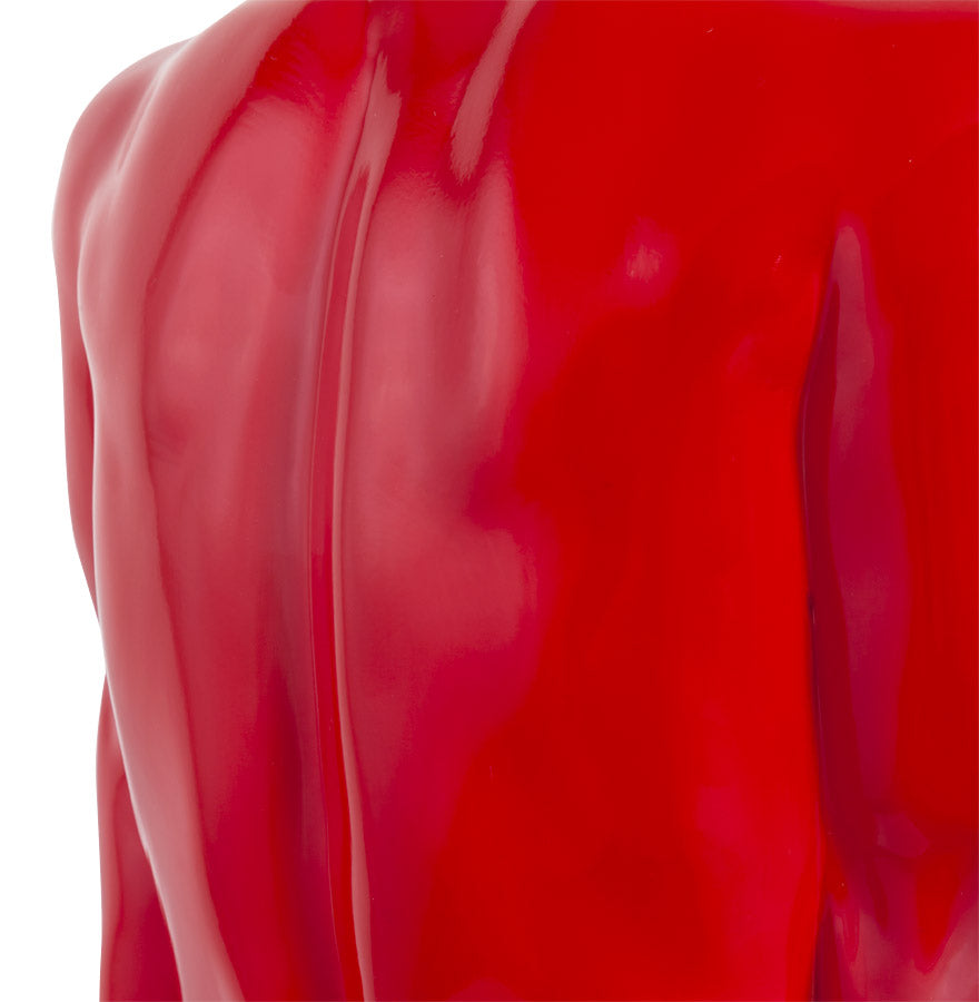 Beeld denkende vrouw - rood - glasvezel versterkt kunststof