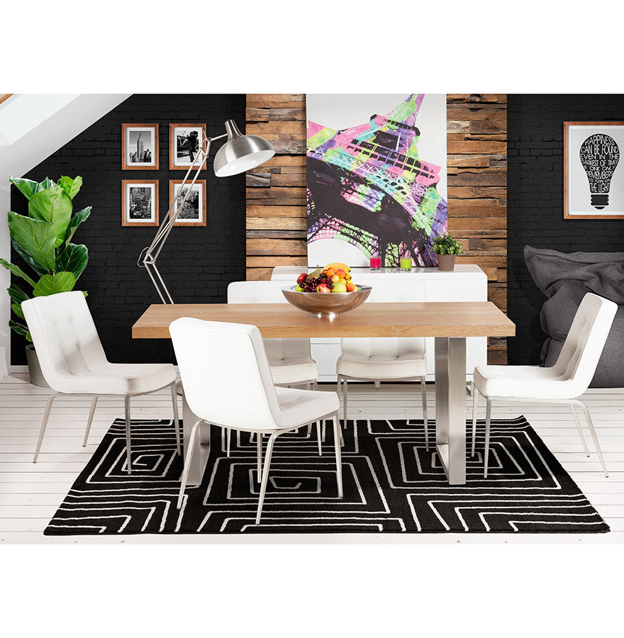 Tapijt LINIO - zwart - wit - stof