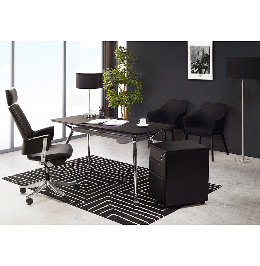 Tapijt LINIO - zwart - wit - stof