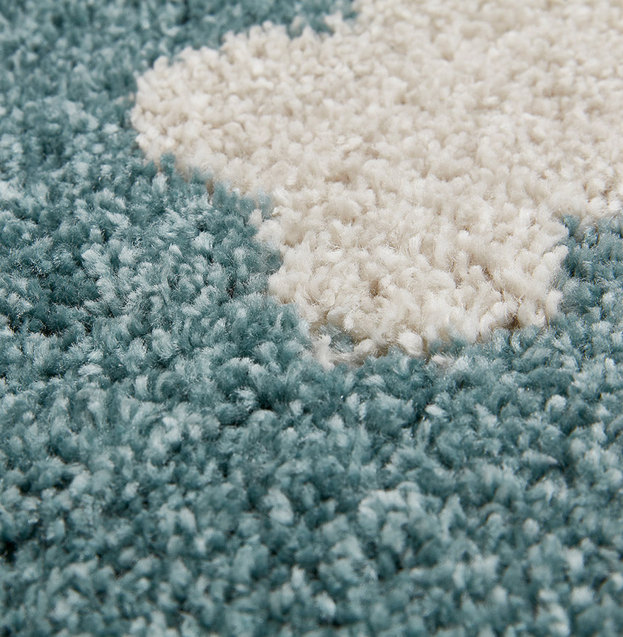 Tapijt NUBO - groenblauw- crème - stof