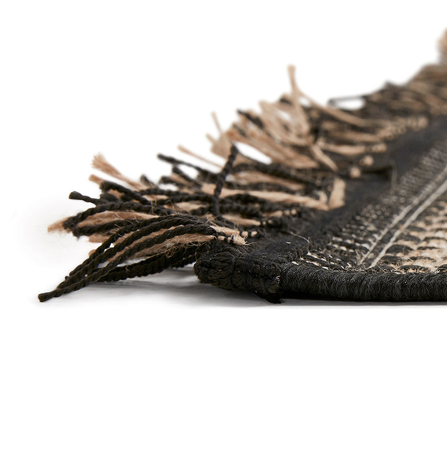 Carpet MARGAY - black - jute - fabric