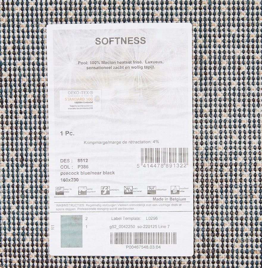 Carpet BLUE - blue - black - fabric