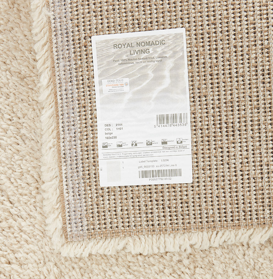 Teppich POAL - Creme - Stoff