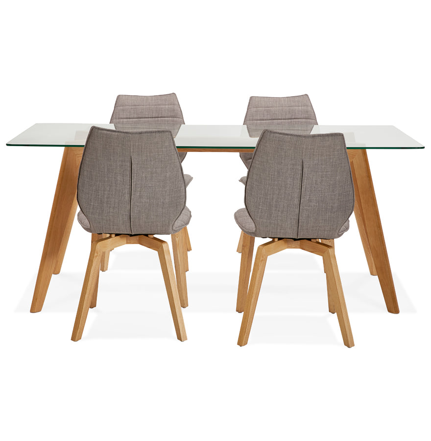 Eettafel EKKE - transparant - glas