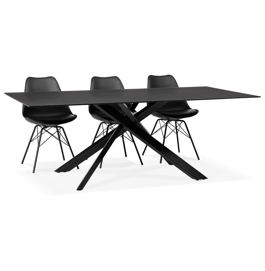 Dining table MADONA - black - glass