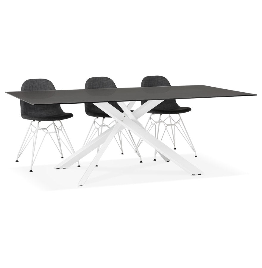 Dining table MADONA - black - glass