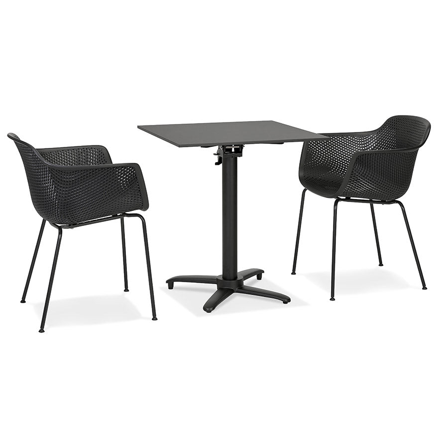Dining table LEGMO - black - plastic