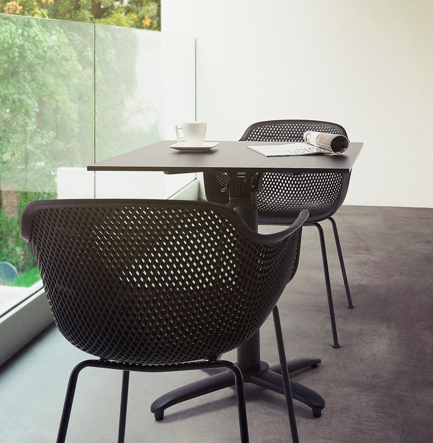 Dining table LEGMO - black - plastic