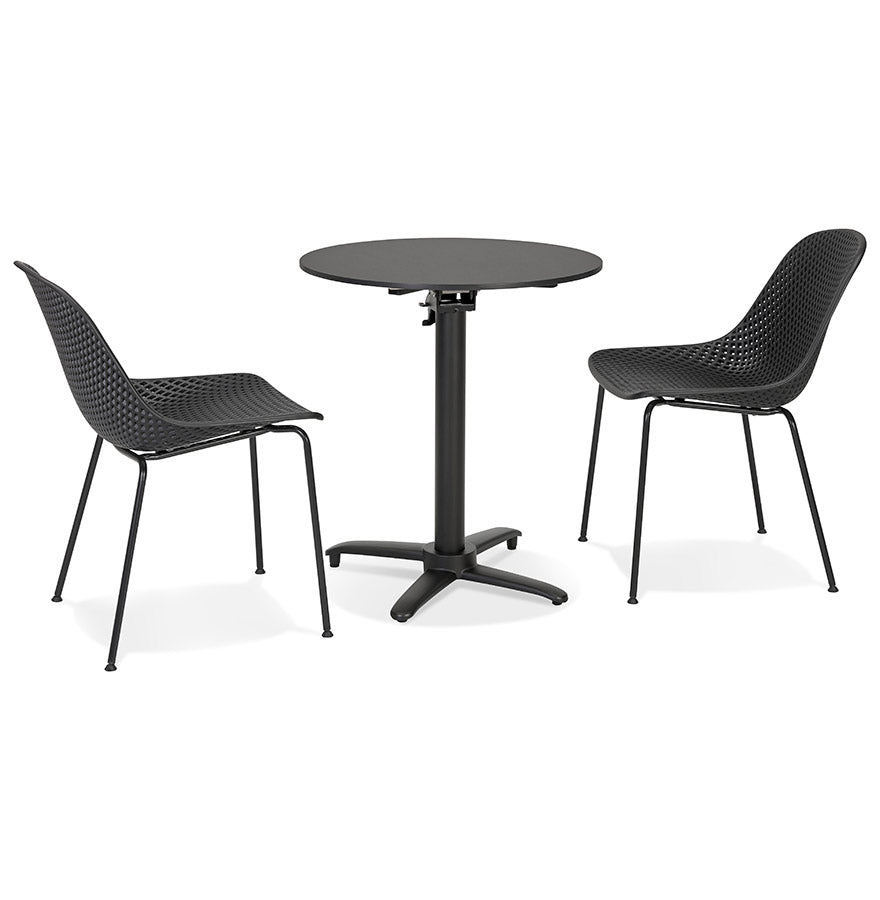 Dining table LEGMO - black - plastic