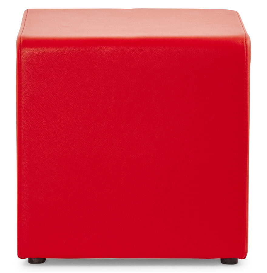 Poef - rood - kunstleer