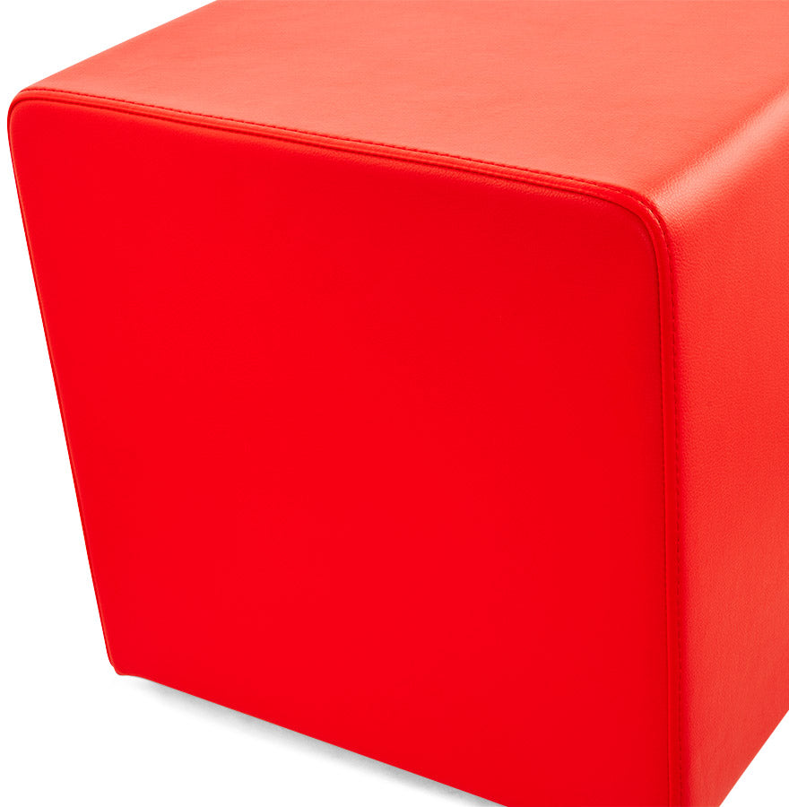 Poef - rood - kunstleer