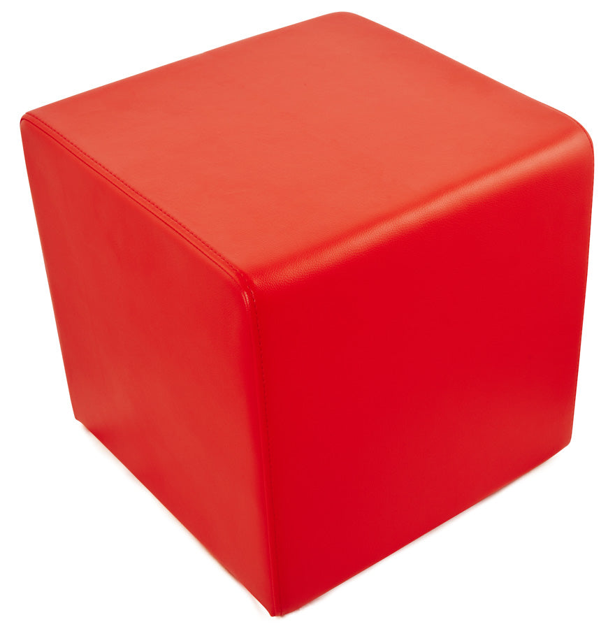 Poef - rood - kunstleer