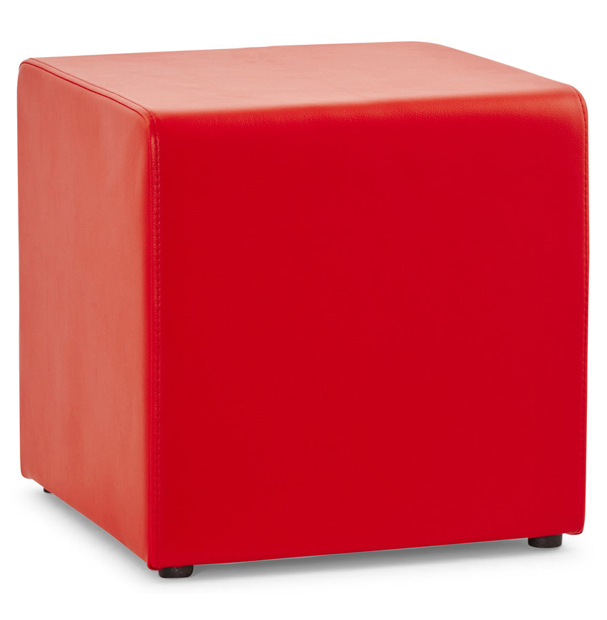 Poef - rood - kunstleer