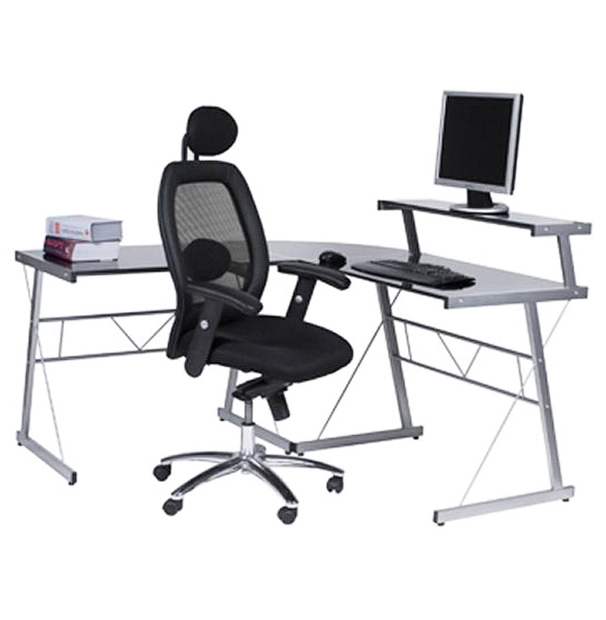 Bureau DELO - zwart - glas