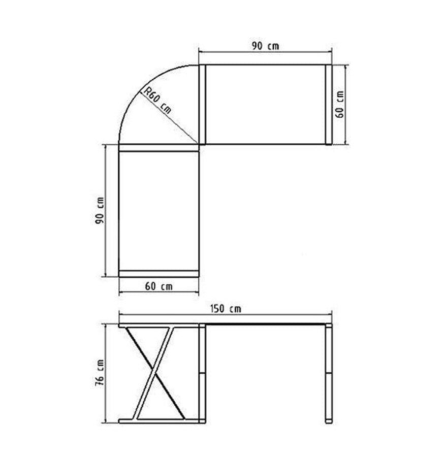 Bureau DELO - zwart - glas