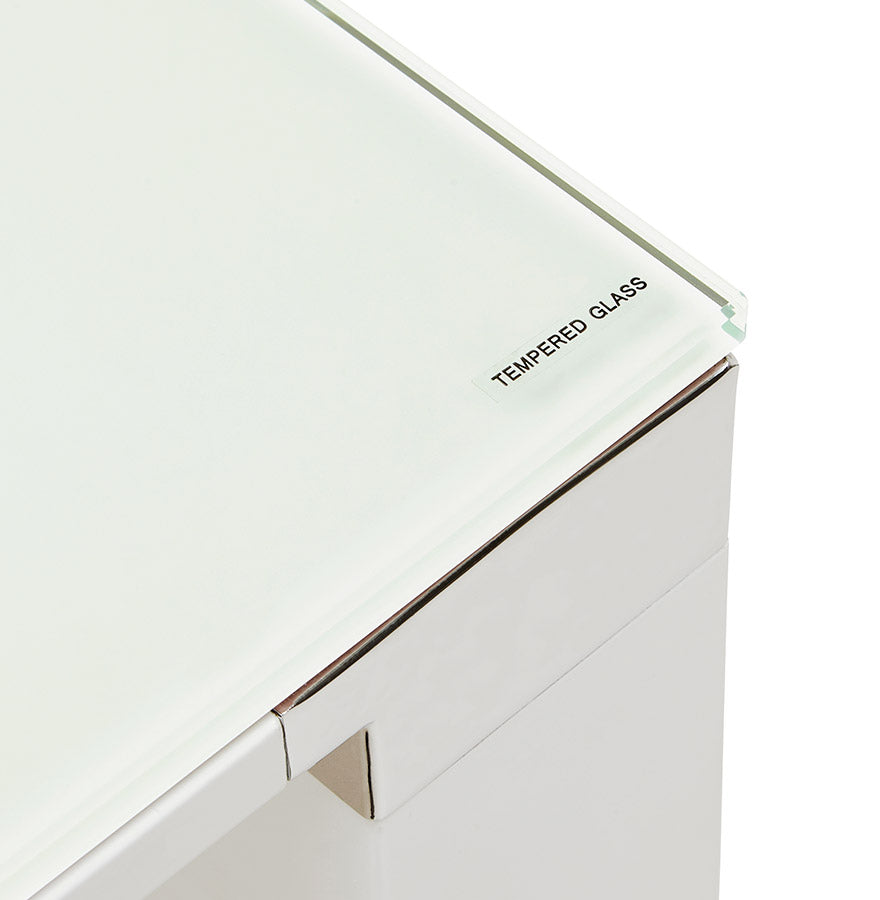 Bureau WARNER - wit - glas