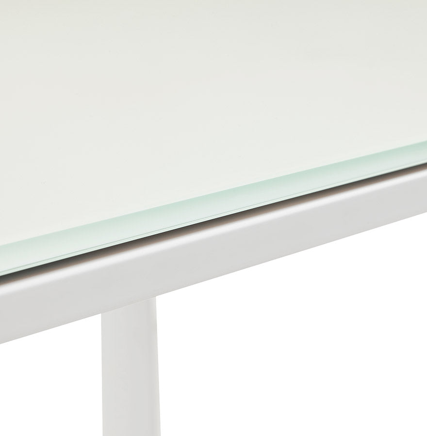 Bureau WARNER - wit - glas