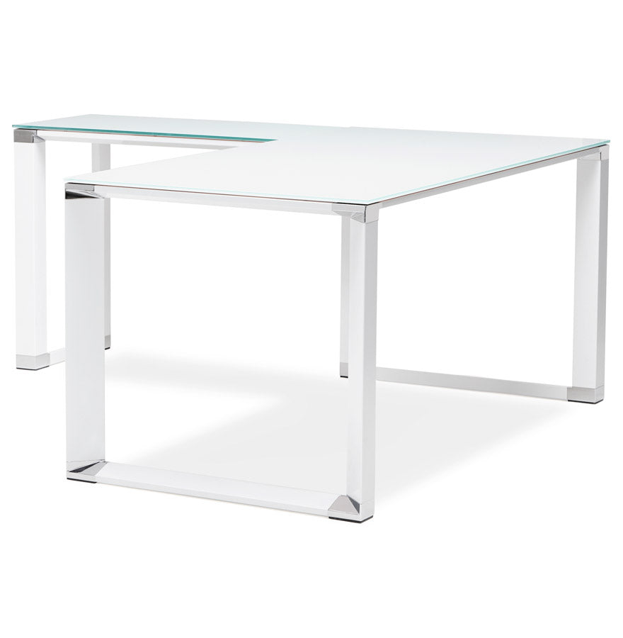 Bureau WARNER - wit - glas
