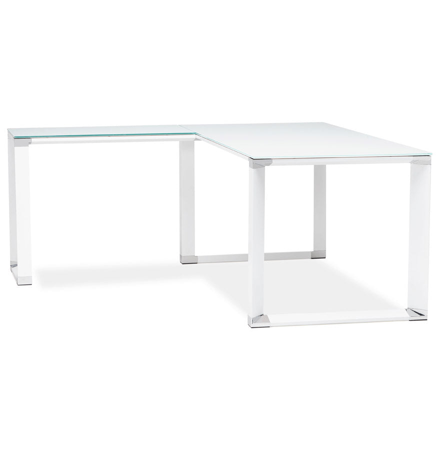 Bureau WARNER - wit - glas