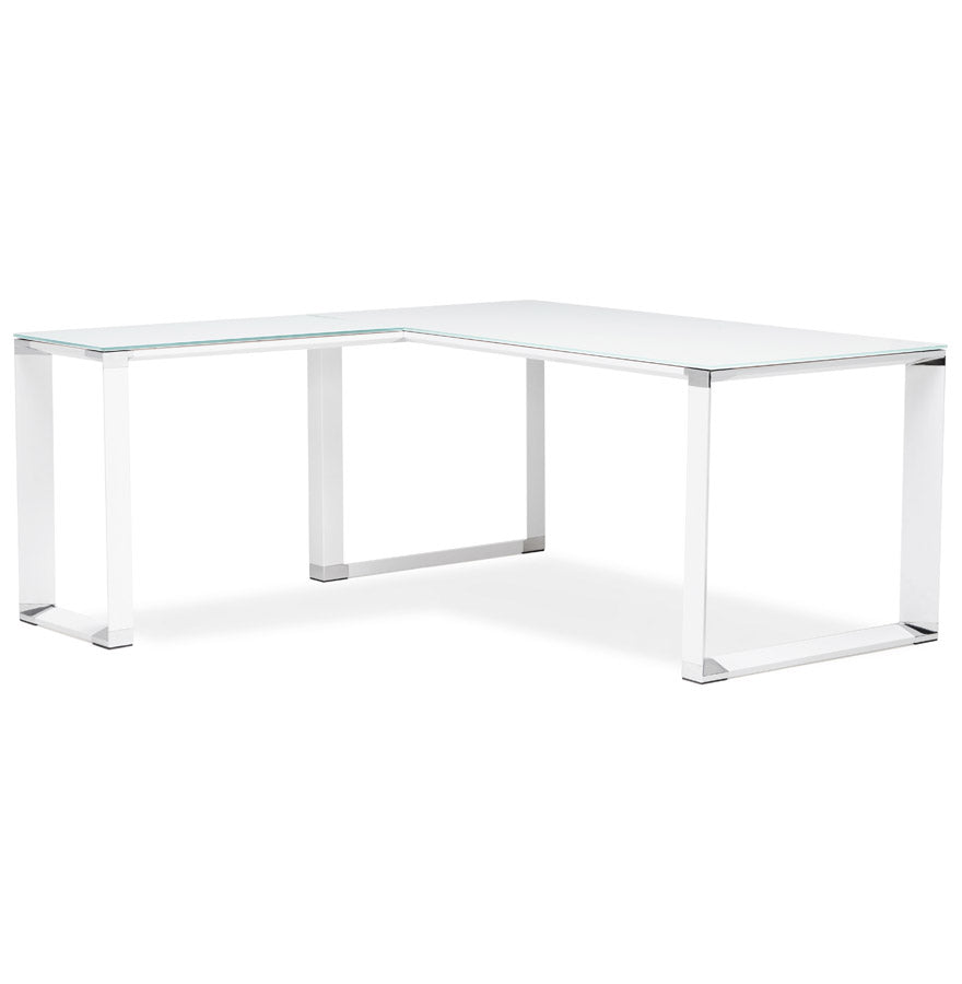 Bureau WARNER - wit - glas