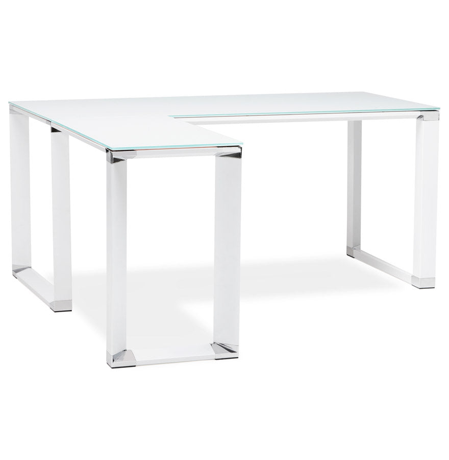 Bureau WARNER - wit - glas
