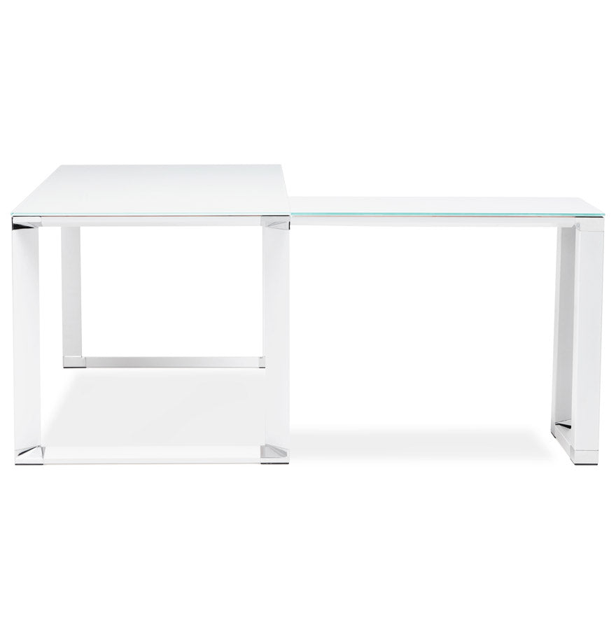 Bureau WARNER - wit - glas