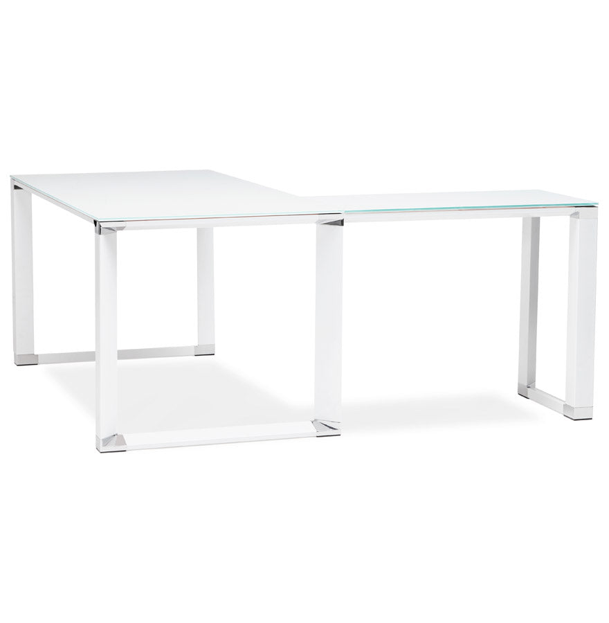 Bureau WARNER - wit - glas