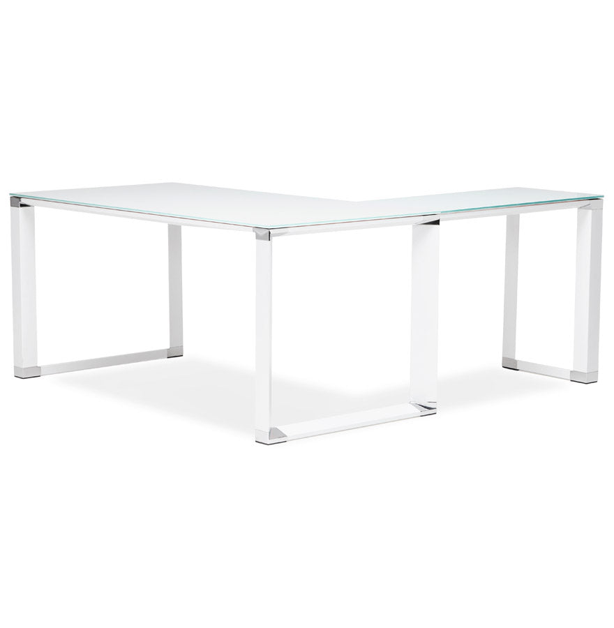 Bureau WARNER - wit - glas
