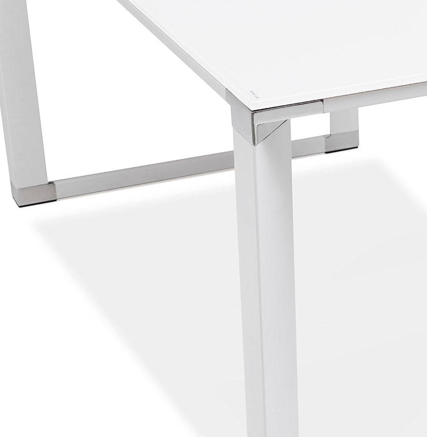 Bureau WARNER - wit - glas