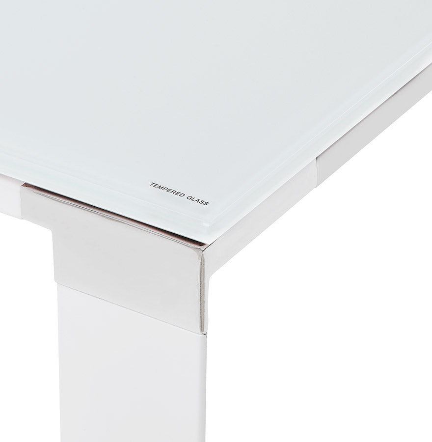 Bureau WARNER - wit - glas